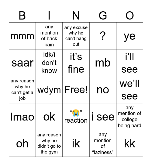 muhammad small imsg edition Bingo Card