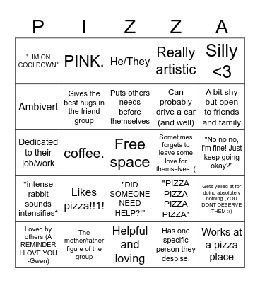 Elliot Kinnie Bingo Card