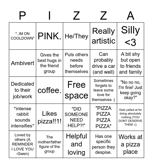 Elliot Kinnie Bingo Card