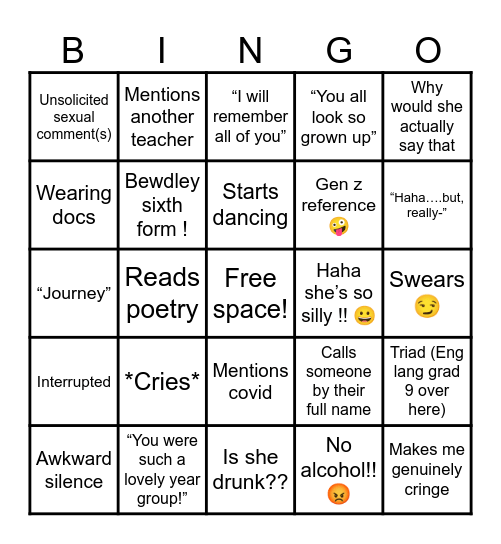 PROM 2025 !! Bingo Card