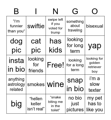 hinge bingo 3.0 Bingo Card