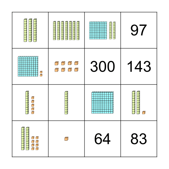 Place Value Bingo Card