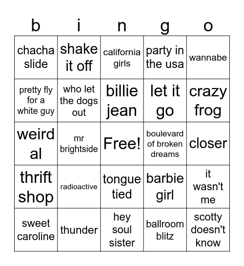 white people anthems Bingo Card