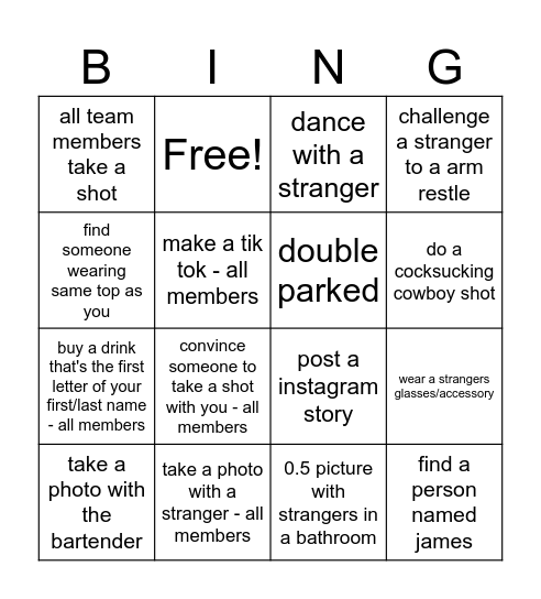 Geelong Bingo Card