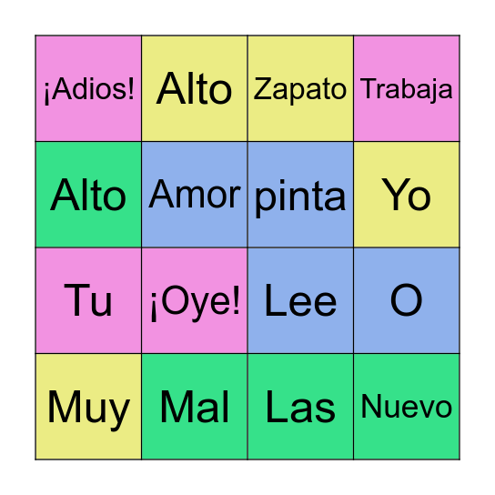 encuentra: Bingo Card