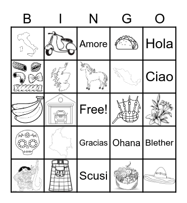 Around the World Through Disney Bingo Card
