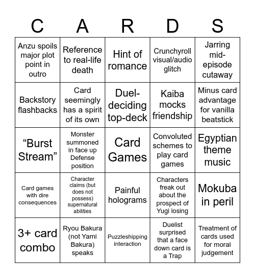 Yugioh Bingo 2 Bingo Card
