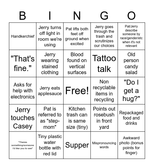 Watkins Bingo Card