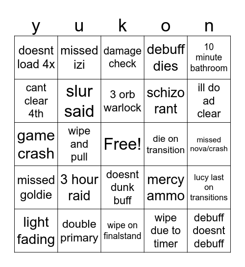 se Bingo Card