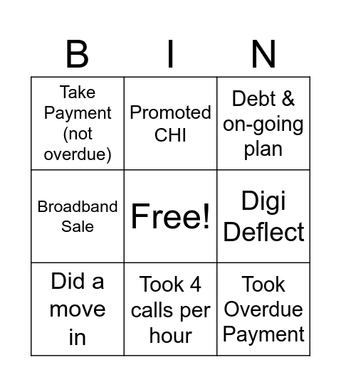 Accenture Rainy Day Black Out Bingo Card