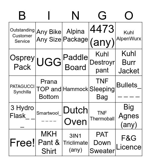 EO Holiday Bingo Card