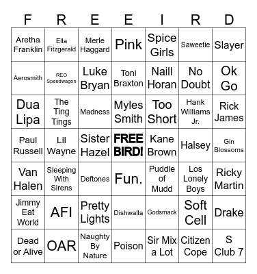 MUSIC TRIVIA BINGO Card