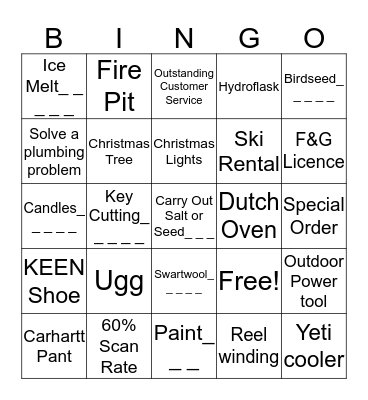 ACE & EO Holiday  Bingo Card