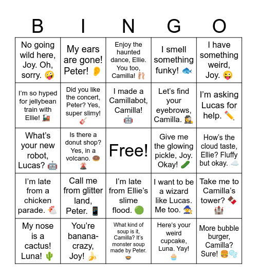 You’re banana-crazy, Joy! 🍌 Bingo Card