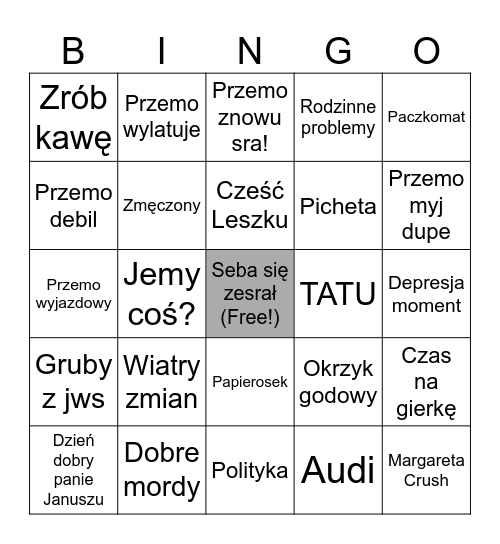 Seba Bingo Card