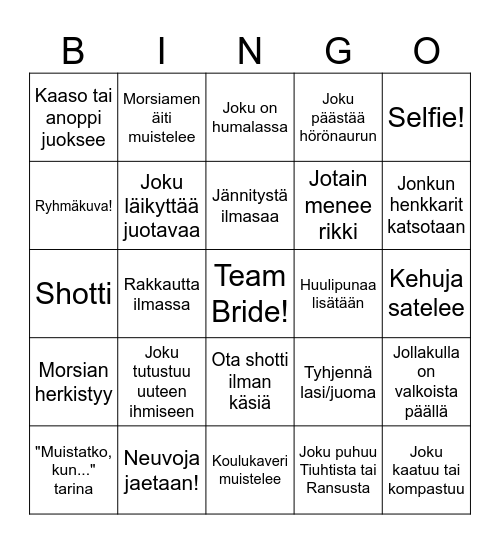 Meean polttaribingo Card