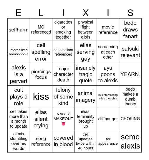 ELIXIS BINGO Card