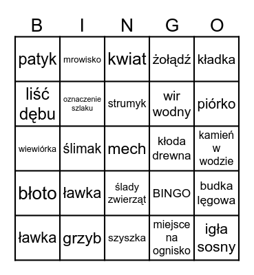 Cygański las Bingo Card