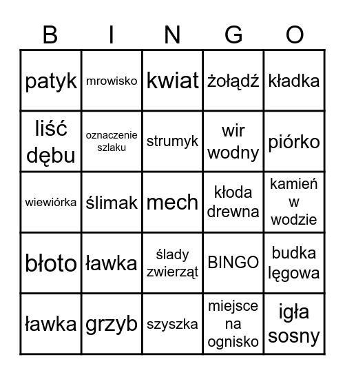 Cygański las Bingo Card