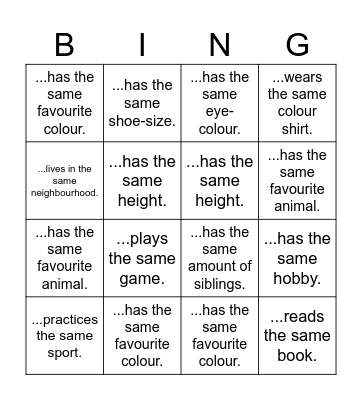 Find someone who... Bingo Card