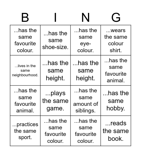 Find someone who... Bingo Card