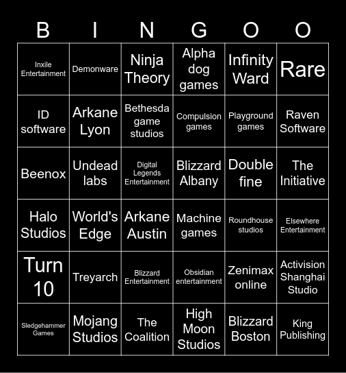 Microsoft Kill Bingo Card