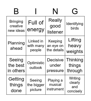 Stronger Together Bingo Card