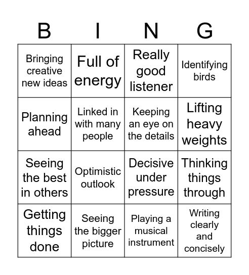 Stronger Together Bingo Card