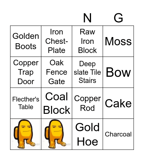 Minecraft Bingo! Bingo Card