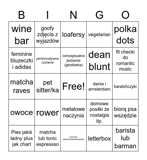 Conceptualna osoba krakowska Bingo Card