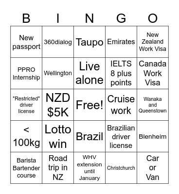 2025/2026 Bingo Card