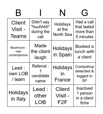 Sales Day 03.07 - PM Bingo Card