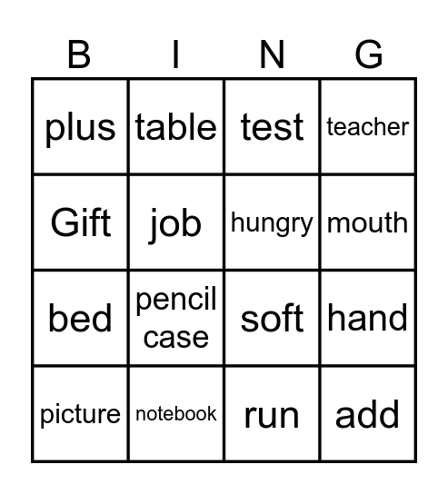 JET 1 Bingo Card