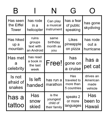 Sales Team Bingo Card