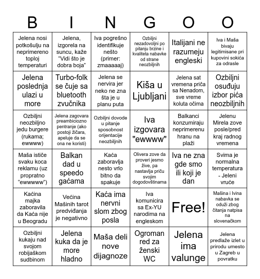 TELETUBBY BINGO Card