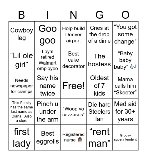 Name that Person! Bingo Card