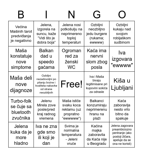 TELETUBBY BINGO Card