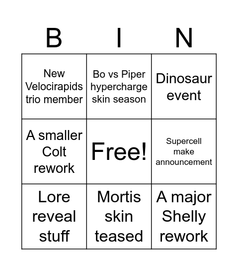 SDCC Bingo Card