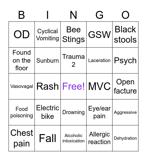 4th of July Bingo Card