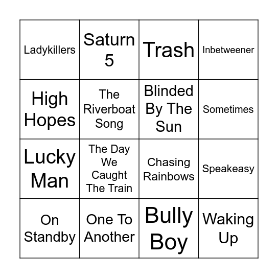 Round 2 Bingo Card
