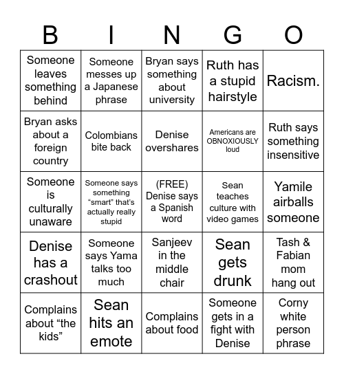 SPLENDORS OF JAPAN TOUR GROUP BINGO Card