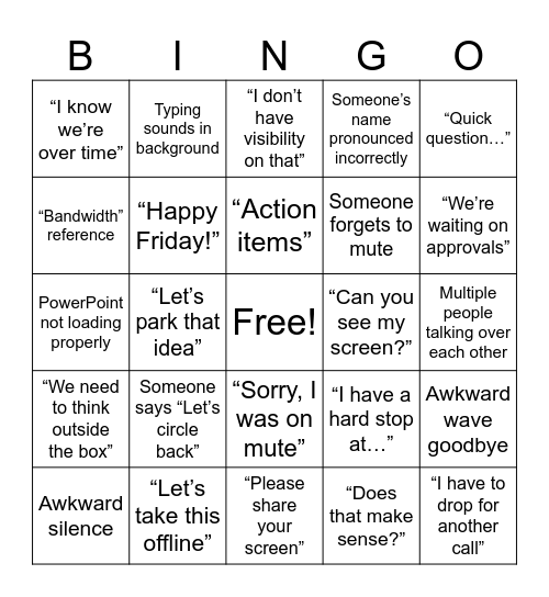 Office Bingo July 2025 Bingo Card