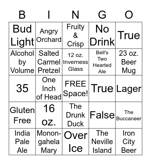 Primanti Bro's Bingo! Bingo Card