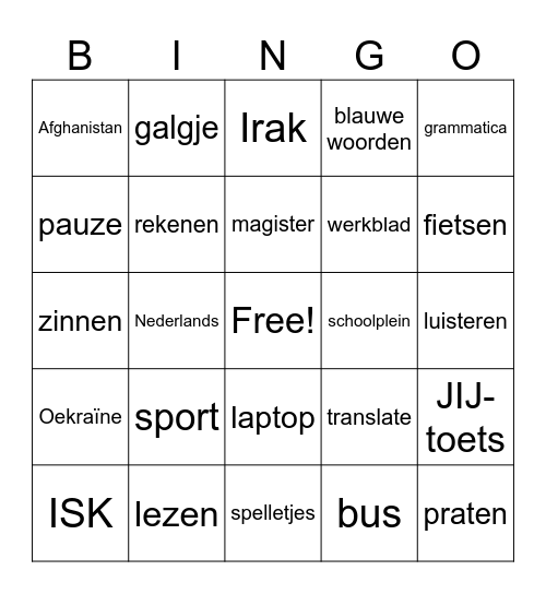 ISK Bingo Card