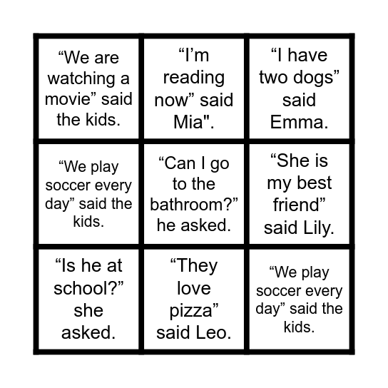 BINGO Card