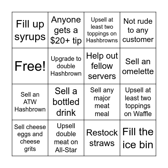 Server Bingo Card