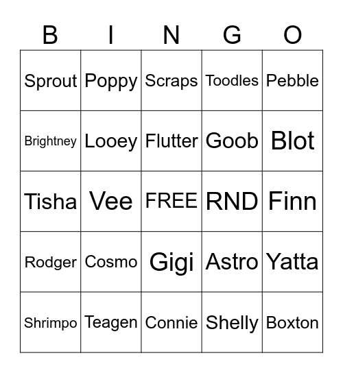 Twisted Bingo Card