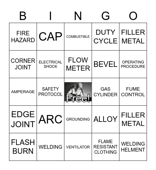 Welding Bingo Card