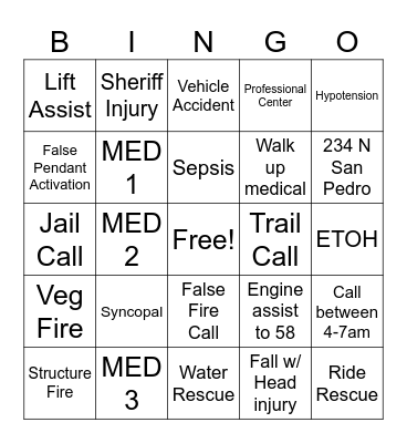 57 B-ingo Bingo Card