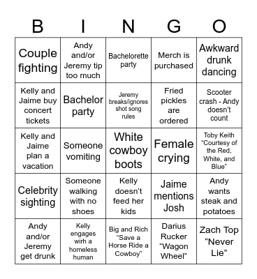 4th of July in Nashville Bingo Card